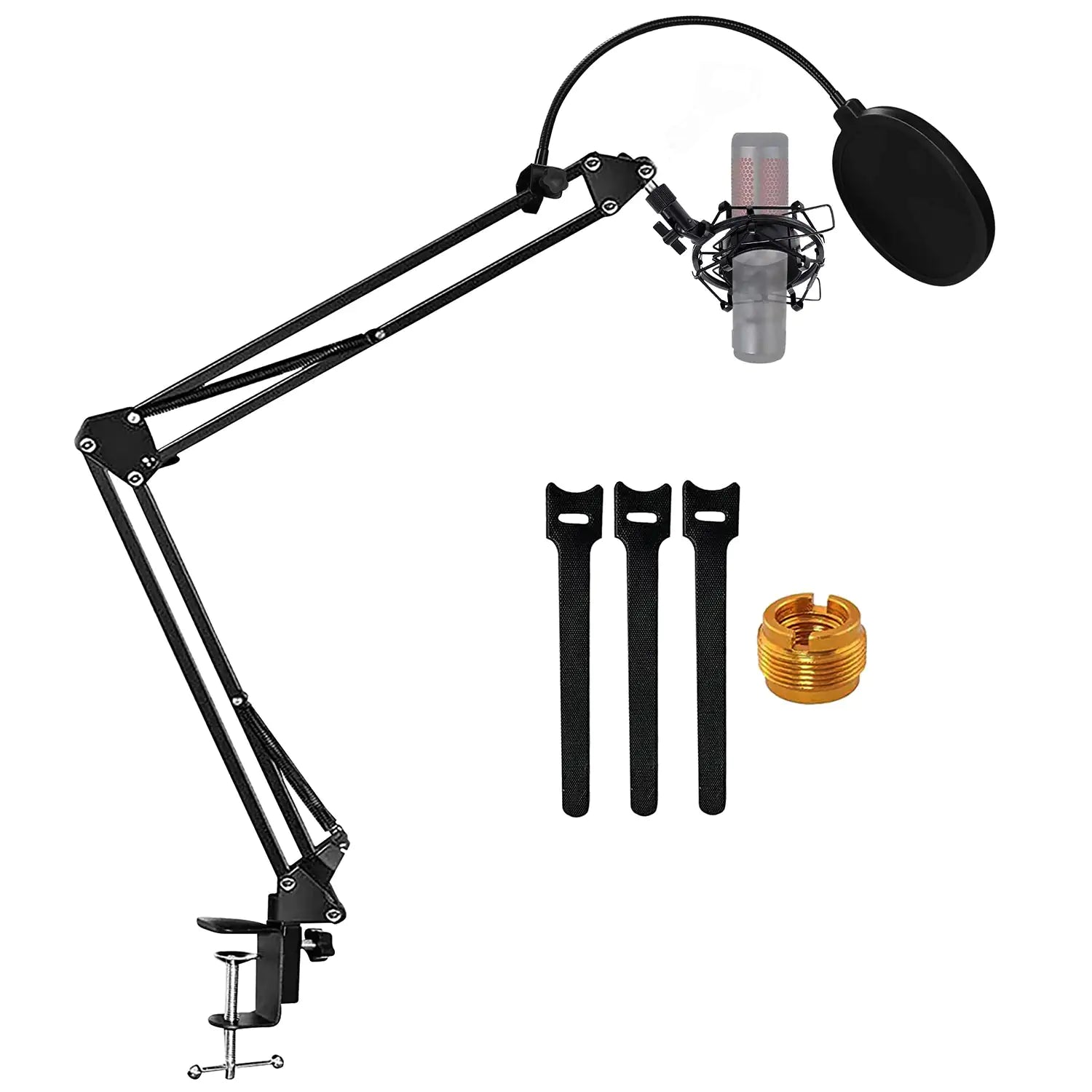 5Core Microphone Stand  Suspension Desk Scissor Boom Arm  w Shock Mount  Dual Layer Pop Filter